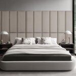 Set de 2 coussins muraux carpino en velours 90 x 30 cm gris clair