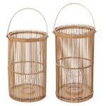 Set de 2 lanternes bambou h40 h36cm - atmosphera createur dinterieur