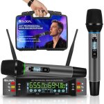 Set de 2 microphones sans fil - sdlogal - uhf 2 canaux - portée 50m - avec boîte Set de 2 microphones sans fil - sdlogal - uhf 2 canaux - portée 50m - avec boîte