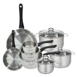 Set de 2 poles 20 28 cm 3 casseroles 12 16 20 cm et 3 faitouts 16 20 et 24 cm en inox fackelmann geneva ...