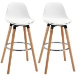 Set de 2 tabourets de bar tabourets de cuisine tabourets de bar chaises avec pieds en cuir synthtique ...
