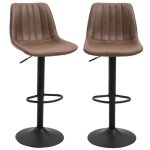 Set de 2 tabourets de bar tabourets de cuisine rglables en hauteur avec repose - pieds chaise pivotante ...