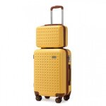 Kono set de 2 valises cabine 55x38x24cm ultra lgre valises de voyage  4 roulettes + serrure tsa&portable ...