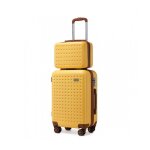 Kono set de 2 valises cabine rigide valises de voyage 55x38x24cm  4 roulettes + serrure tsa & portable ...