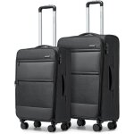 Set de 2 valises souple extensible valise soute 70 + 80cm valise � 4 roulettes avec serrure tsa int�gr� ...