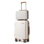 Set de 2 valises de voyage 55x38x19. 5cm rigide bagage cabine l�gere � 4 roulettes avec serrure tsa et ...
