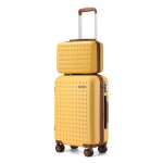 Set de 2 valises de voyage 55x38x19. 5cm rigide bagage cabine l�gere � 4 roulettes avec serrure tsa et ...
