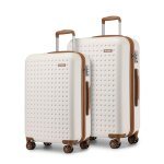 Kono set de 2 valises de voyage 65 + 75cm bagage en abs valise rigide trolley ultra lgre bagage 4 roulettes ...