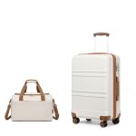 Kono set de 2 valises de voyage bagage cabine 75x48x30cm  4 roulettes avec serrure tsa + sac de voyage ...