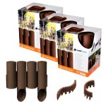 Set de 3 bordure palissade de jardin cellfast plastique effet bois 23 m marron