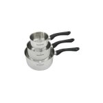 Set 3 casseroles 12 16 et 20 cm en inox fackelmann geneva Set 3 casseroles 12 16 et 20 cm en inox fackelmann geneva