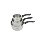 Set 3 casseroles 12 16 et 20 cm en inox fackelmann geneva
