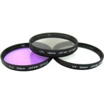 Set de 3 filtres uv cpl fld 58mm pour canon dslr eos rebel t3i t2i t4i t5i 550d 600d 700d 650d objectif ...