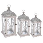 Set de 3 lanternes isis bois naturel - atmosphera createur dinterieur