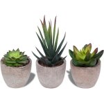 Set de 3 petites plantes artificielles pour dcoration intrieure et extrieure en pot pour bureau ou ...
