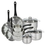 Set de 3 poles 20 24 28 cm 3 casseroles 12 16 20 cm et 3 faitouts 16 20 et 24 cm en inox fackelmann ...