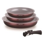 Set de 3 poêles - arthur martin - am8866 - tous feux dont induction - 20 / 24 / 28 cm + 1 poignée - aluminium ... Set de 3 poêles - arthur martin - am8866 - tous feux dont induction - 20 / 24 / 28 cm + 1 poignée - aluminium ...