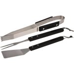 Set de 3 ustensiles pour barbecue inox et bois noir