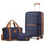 British traveller set de 3 valise 55x22x37cm cabine  main 4 roulettes e serrure tsa + sac de voyage ...