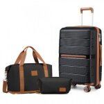 British traveller set de 3 valises 55x22x37cm cabine  main 4 roulettes e serrure tsa + sac de voyage ...