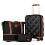 British traveller set de 3 valise cabine 53x35x21cm valises de voyage + sac de voyage avec trousse de ...