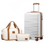British traveller set de 3 valises cabine valise  4 roulettes et serrure tsa + sac de voyage avec trousse ...