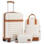 Kono set de 3 valises cabine de voyage abs + pc 55x39x20cm rigide bagage avec serrure tsa et 4 roues ...