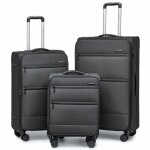 British traveller set de 3 valise souple extensible valise soute (50 / 70 / 80cm) valise � 4 roulettes ...