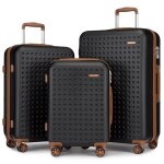 Set de 3 valises de voyage 55 + 65 + 75cm bagage en abs + pc valise rigide trolley ultra l�g�re bagage ...
