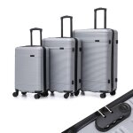 Set de 3 valise de voyage (55 / 66 / 75cm) ultra lgre rigide valise cabine  4 roulettes et serrure ...