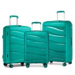 Kono set de 3 valises de voyage (55 / 66 / 76cm) rigide valise cabine � roulettes et serrure tsa � 4 ...