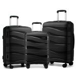Kono set de 3 valises de voyage (55 / 66 / 76cm) rigide valise cabine � roulettes et serrure tsa � 4 ...