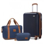 Kono set de 3 valises de voyage 55x38x24cm lgre rigide trolley avec 4 roulettes et serrure tsa + sac ...