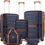 British traveller set de 5 valises de voyage (55 / 66 / 76cm) 4 roulettes serrure tsa + sac de voyage ...