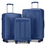 Kono set de 3 valises de voyage rigide (55 / 65 / 75cm) abs valise extensible l�g�re bagages cabine � ...