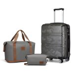 Set de 3 valises de voyage rigide bagage cabine 51. 5x40x22cm + pliable sac de voyage pour sport avec ...