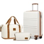 Kono set de 3 valises de voyage rigide bagage cabine 55x40x22cm + pliable sac de voyage pour sport avec ...