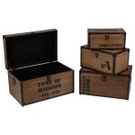 Set de 4 malles  rtro factory  - marron - atmosphera createur d'interieur