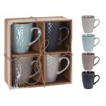 Mugs en grs - excellent - set de 4 - 300 ml - compatible lave - vaisselle - coffret cadeau