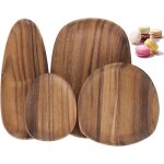 Set de 4 plateaux ronds irrguliers en bois pour snacks fromages apritifs desserts sushis fruits salades ...
