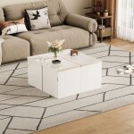 Set de 4 tables basses embotables 81 x 81 x 40 cm diy modulable redefinissez votre espace blanc