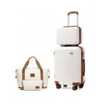 Kono set de 4 valises de voyage 55x38x24cm avec portable vanity case + pliable sac de voyage avec trousse ...