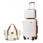 Kono set de 4 valises de voyage 55x38x24cm avec portable vanity case + pliable sac de voyage avec trousse ...