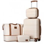 Kono set de 4 valises de voyage rigide abs + pc bagage cabine avec portable vanity case + pliable sac ...