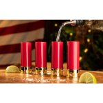 Set de 4 verres � shot - buckshort - forme cartouche - rouge - plastique r�sistant