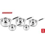 Set de 5 casseroles inox pro : 12 / 14 / 16 / 18 et 20cm - acier inoxydable massif haute qualit - tous ...