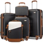 Kono set de 5 valises de voyage (31 / 55 / 67 / 76cm) valise  4 roulettes avec vanity case et serrure ...