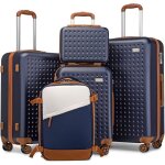 Kono set de 5 valises de voyage (31 / 55 / 67 / 76cm)  4 roulettes avec portable vanity case et serrure ...