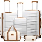 British traveller set de 5 valises de voyage (54 / 64 / 74. 5cm)  4 roulettes et serrure tsa + sac de ...