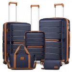 British traveller set de 5 valises de voyage (55 / 66 / 76cm) rigide bagage cabine + sac de voyage avec ...